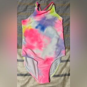 The Children’s Place Girl’s Tie Die Rainbow One Piece Bathing Suit - Size 7/8